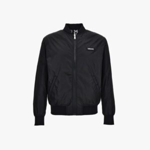 Blouson In Nylon Fabric Combo-Allover Chain Print - Black