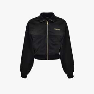 Sweatshirt In Technical Jersey With Medusa Embroidery - Black-Gold