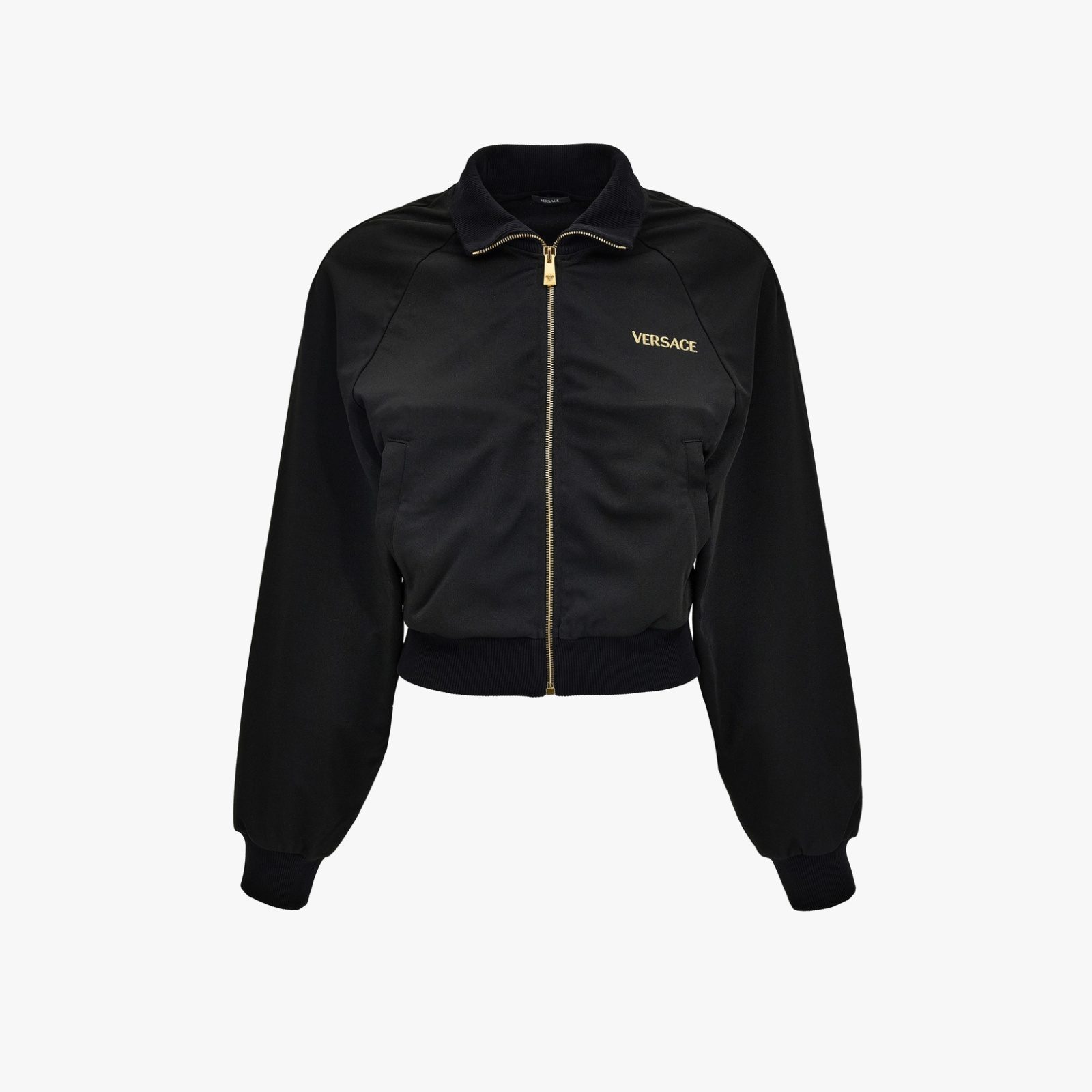 Sweatshirt In Technical Jersey With Medusa Embroidery - Black-Gold Sweatshirt In Technical Jersey With Medusa Embroidery - Black-Gold