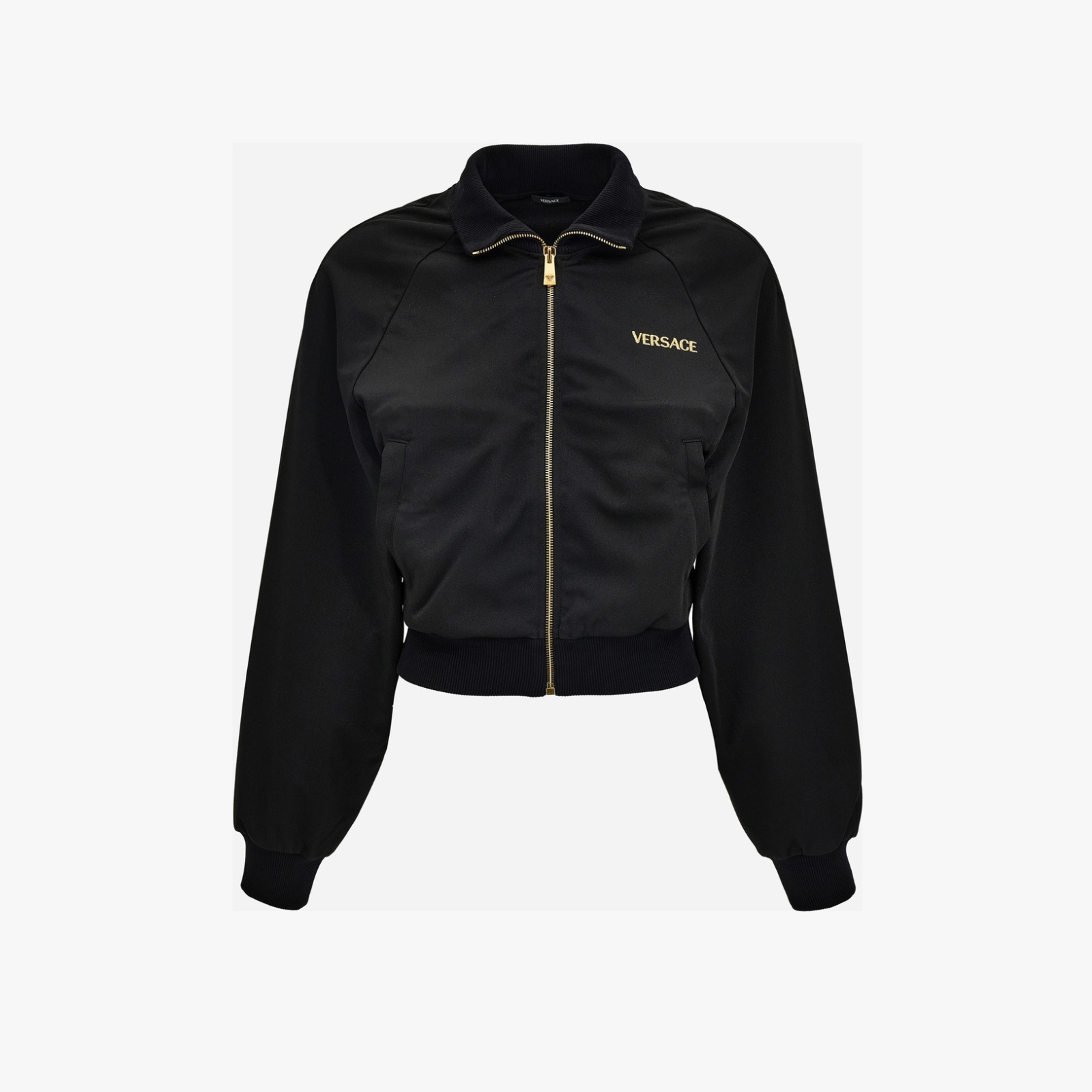 Sweatshirt In Technical Jersey With Medusa Embroidery - Black-Gold Sweatshirt In Technical Jersey With Medusa Embroidery - Black-Gold