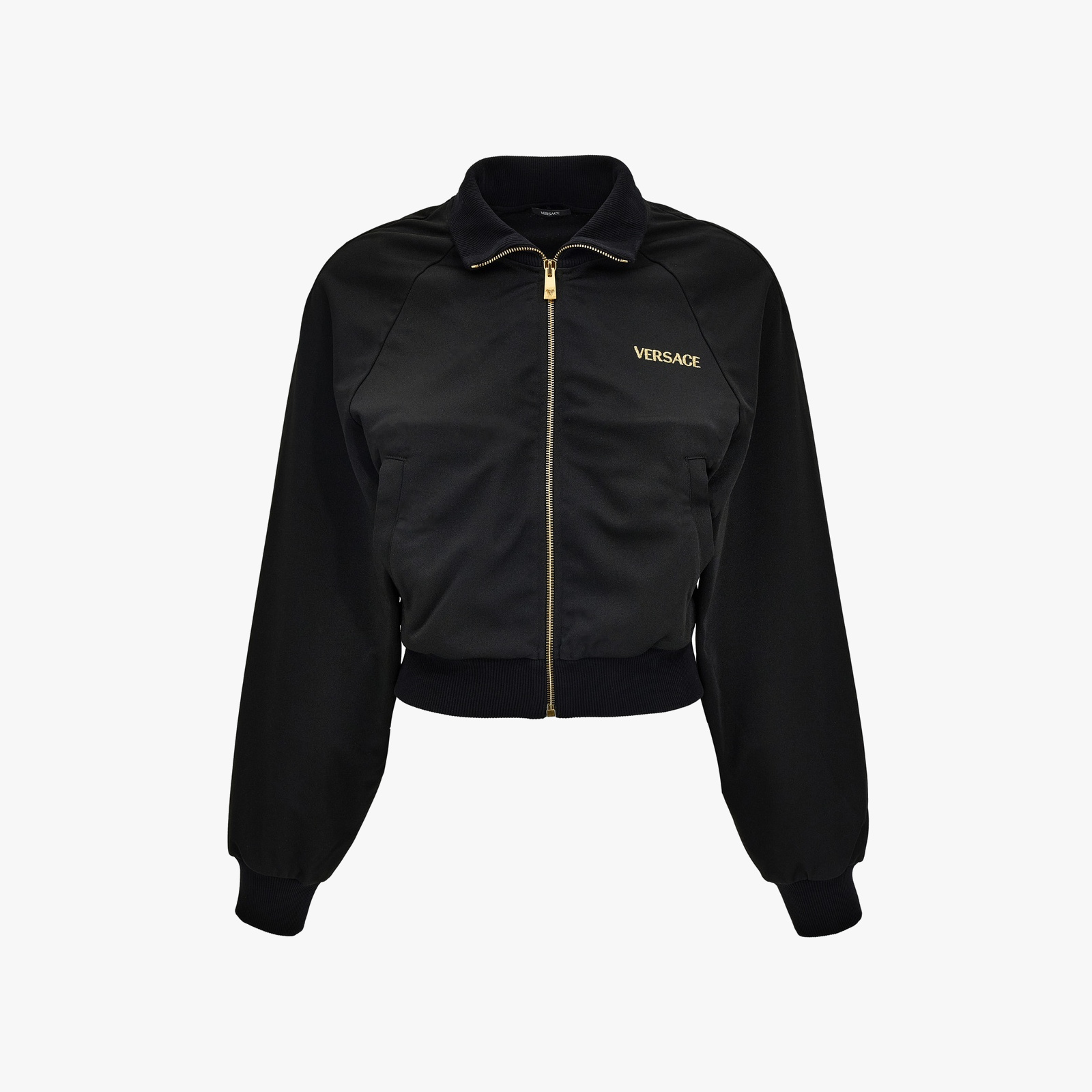 Sweatshirt In Technical Jersey With Medusa Embroidery - Black-Gold Sweatshirt In Technical Jersey With Medusa Embroidery - Black-Gold