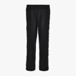 Sweatpant In Compact Techno Jersey Fabric-Chain Print Inserts - Black-Grey
