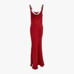 Gown In Double Fluid Silk Satin - Red