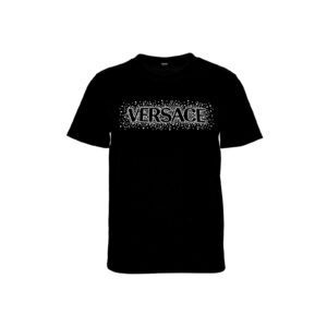 T-Shirt In Versace Logo With Crystal Embroidery Yd Cotton Jersey