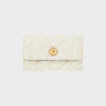 Wallet On Chain In Jacquard Fabric-Calf Leather - Snow-Summer Nude-Versace Gold