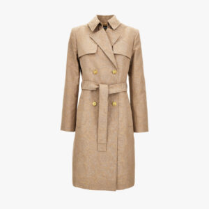 36384042444648Trench/Parka In Baroque Jacquard Cotton Fabric - Sand