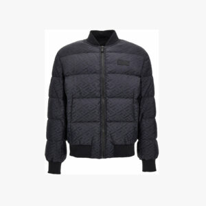 Jacket/Vest In Light Jacquard Monogram Technical Fabric - Black