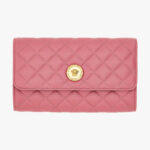 Wallet On Chain In Quilted Lamb Leather - Strawberry Jam-Versace Gold