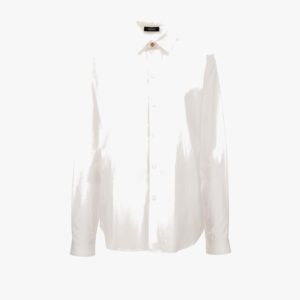 Informal Shirt In Poplin Cotton Fabric-Medusa Embroidery - White-White