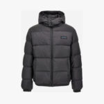 Jacket/Vest In Plain Technical Fabric + Versace Print - Black