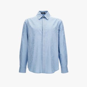 Informal Shirt In Baroque Poplin Fabric - Blue