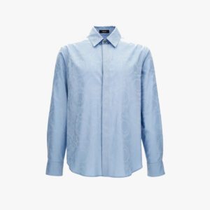 Informal Shirt In Baroque Poplin Fabric - Blue
