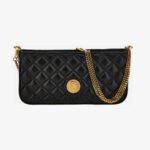 Bag In Quilted Lamb Leather - Black-Versace Gold