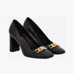 Pump In Calf Leather - Black-Versace Gold