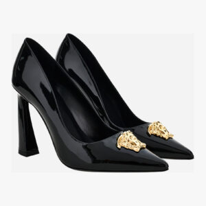 Pump In Patent Leather - Black-Versace Gold