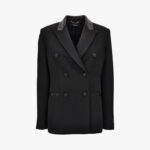36384042444648Evening Jacket In Responsible Wool Grain De Poudre Natural Stretch - Black