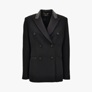 36384042444648Evening Jacket In Responsible Wool Grain De Poudre Natural Stretch - Black