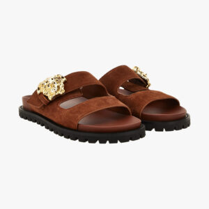 Sandal In Suede-Enamel Hw - Rust-Versace Gold