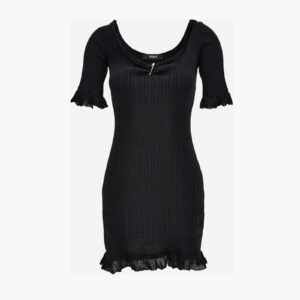 Knit Dress In Micro Cable Wool Blend - Black