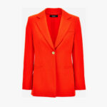 Informal Jacket In Responsible Stretch Wool Gabardine - Scarlet
