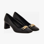 Pump In Calf Leather - Black-Versace Gold