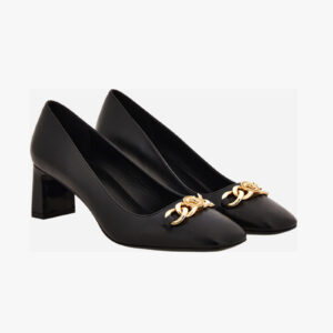 Pump In Calf Leather - Black-Versace Gold