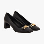 Pump In Calf Leather - Black-Versace Gold