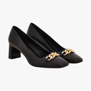 Pump In Calf Leather - Black-Versace Gold