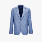 Formal Jacket In Wool Plain Weave Tailoring Fabric - Blue