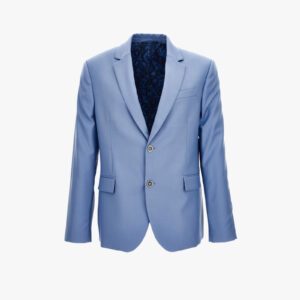 Formal Jacket In Wool Plain Weave Tailoring Fabric - Blue
