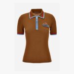 Knit Sweater In Poppy Embroidered Patch Silk Cotton - Tobacco