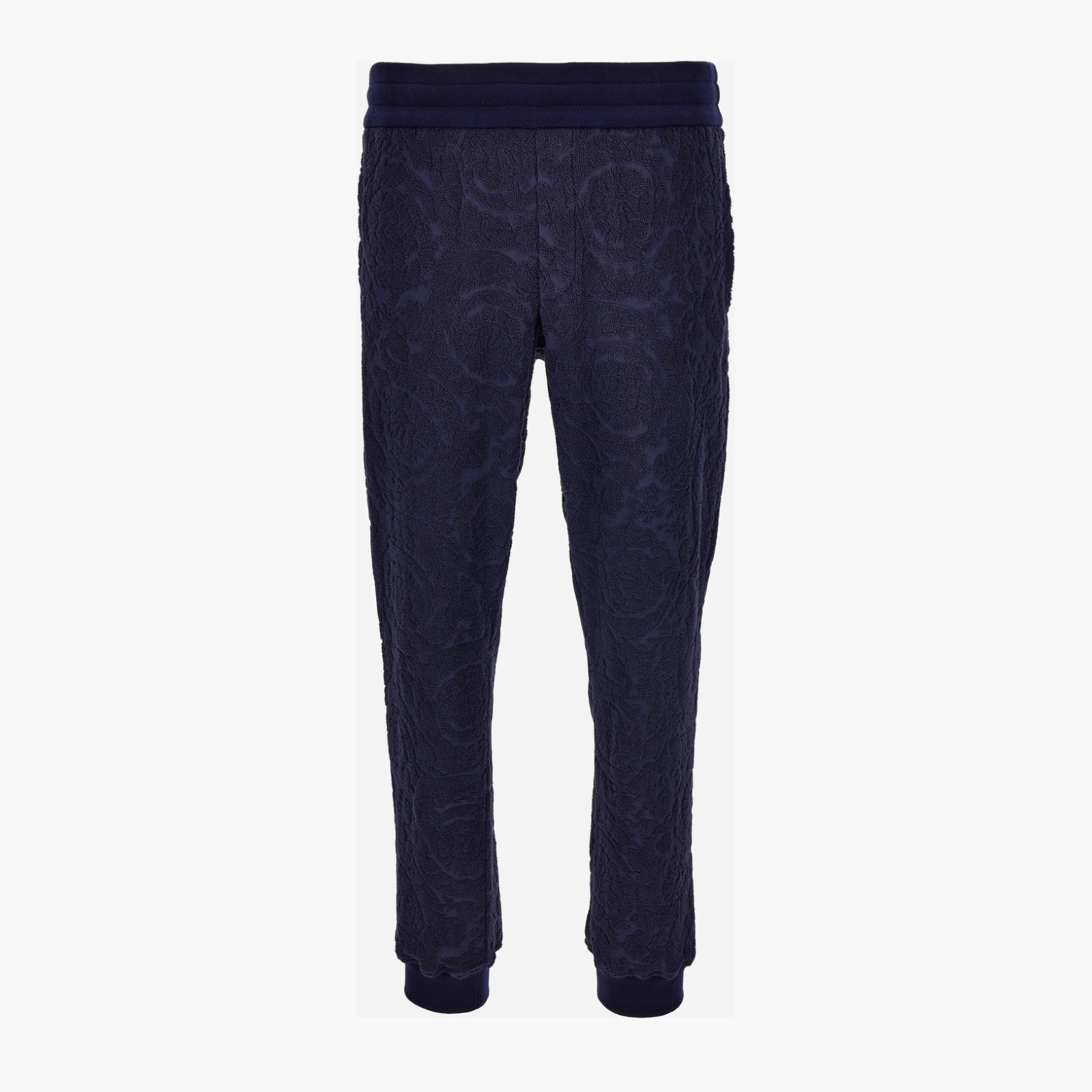 Sweatpant In Baroque Towel Stitch Jacquard Fabric - Blue Sweatpant In Baroque Towel Stitch Jacquard Fabric - Blue