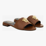 Sandal In Calf Leather - Rust-Versace Gold
