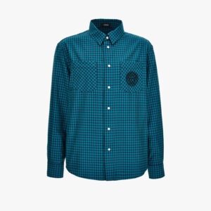 Informal Shirt In Cotton Twill Exclusive Tartan Design - Dark Teal-Black-Emerald