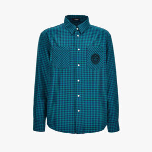 Informal Shirt In Cotton Twill Exclusive Tartan Design - Dark Teal-Black-Emerald