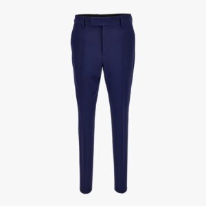 Formal Pant In Grain De Poudre Wool Fabric - Ink