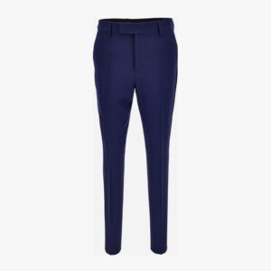 Formal Pant In Grain De Poudre Wool Fabric - Ink