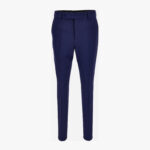 Formal Pant In Grain De Poudre Wool Fabric - Ink