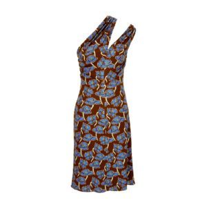 Dress In Stretch Crepe Jersey Print Poppies Allover