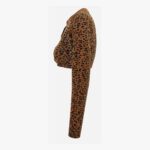 Knit Sweater In Leopard Jacquard Viscose - Brown-Black