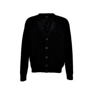 Knit Sweater In Barocco Leafy Jacquard Wool Blend