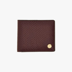 Wallet W/Coin Pocket In Printed Ayers Calf Leather - Garnet-Versace Gold