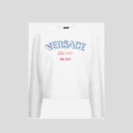 Sweatshirt In Sweatshirt Versace Milano Print - White-Fuchsia-Blue