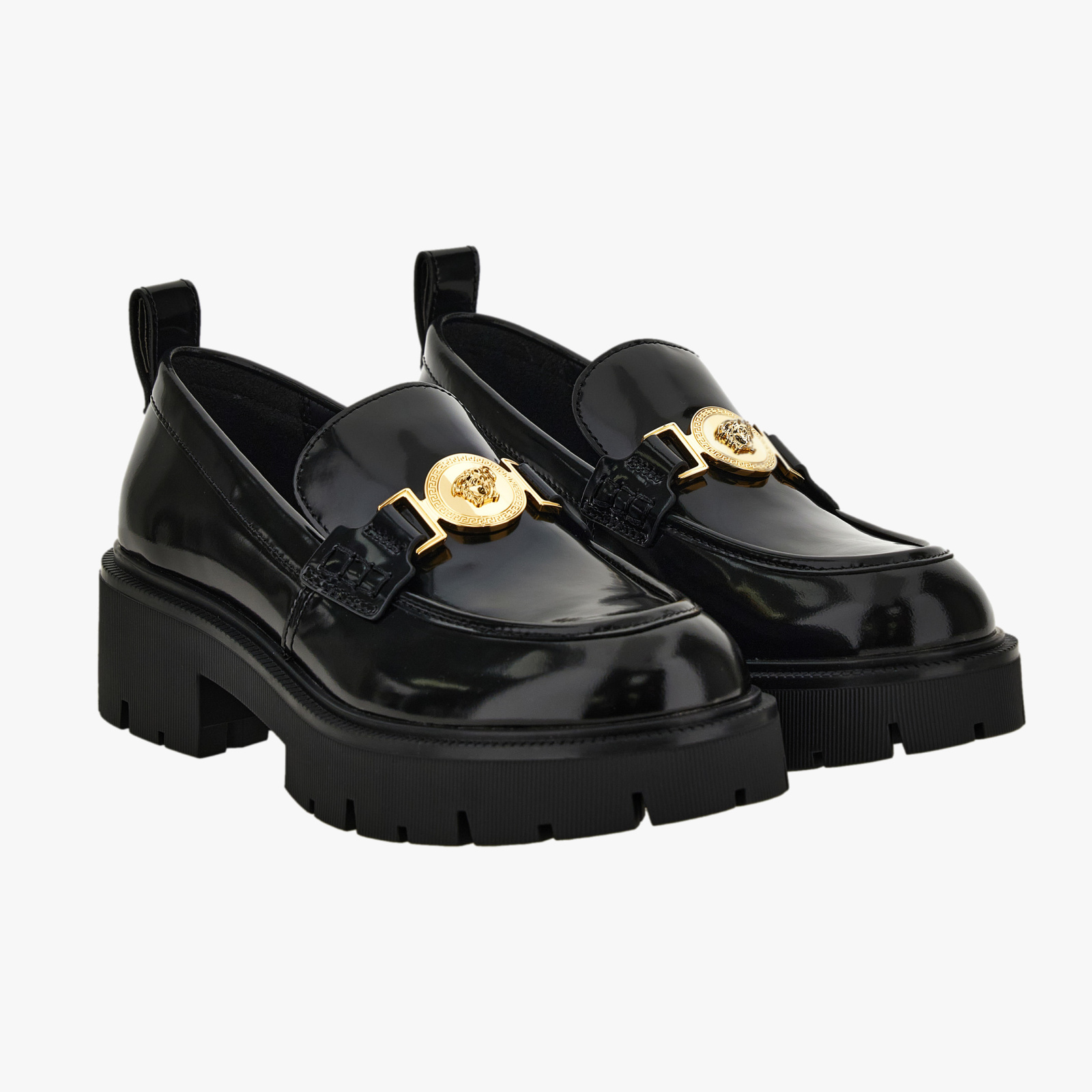 Loafer In Calf Leather-Metal Hw - Black-Versace Gold Loafer In Calf Leather-Metal Hw - Black-Versace Gold