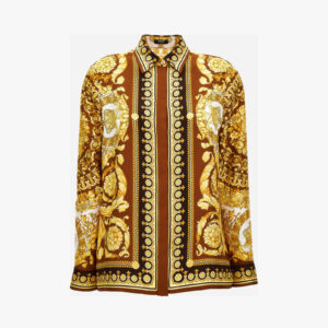 Formal Shirt In Barocco 92 Foulard On Silk Twill - Brown