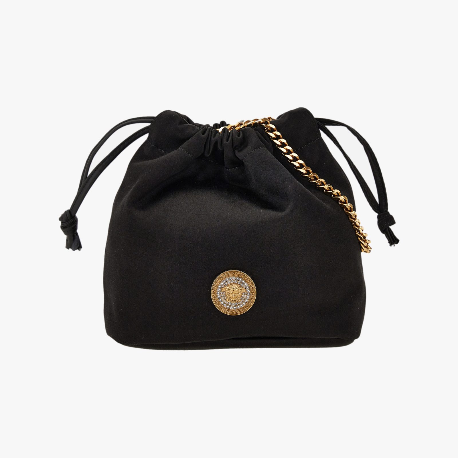 Evening Bag In Raso-Strass - Black-Versace Gold Evening Bag In Raso-Strass - Black-Versace Gold