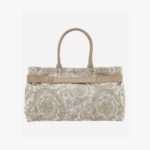 La Medusa Large Tote In Jacquard Fabric-Calf Leather - Beige-Beige-Versace Gold