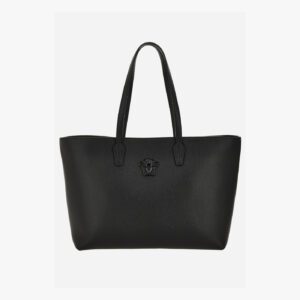 La Medusa Tote In Grainy Calf Leather - Black-Versace Gold