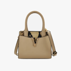 Top Handle In Calf Leather-Printed Python - Mouton-Rock-Versace Gold