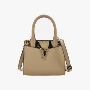 Top Handle In Calf Leather-Printed Python